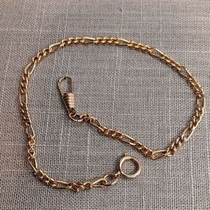 Figaro Gold Tone Watch Chain 14" Long